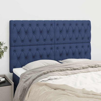 Kopfteil Blau 144x7x118/128 cm Stoff