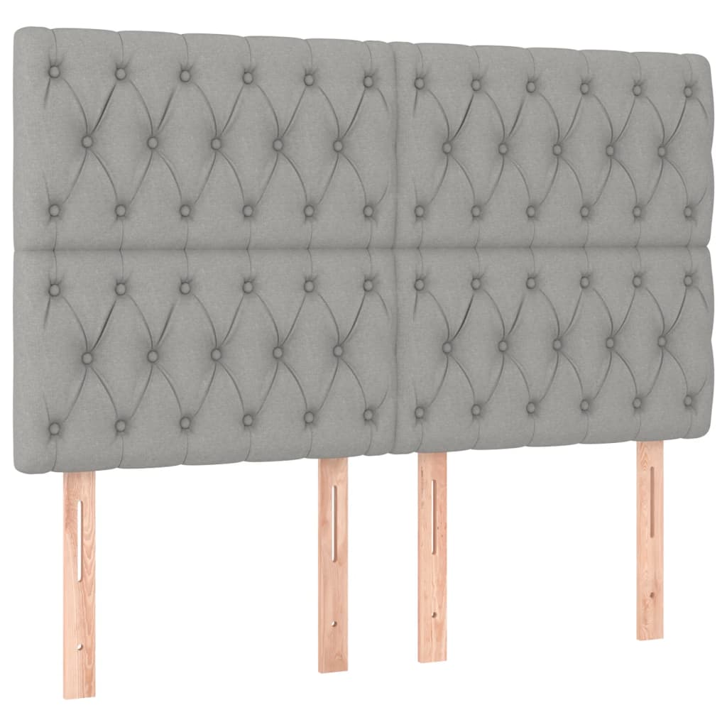 Kopfteil Hellgrau 160 x 7 x 118/128 cm Stoff