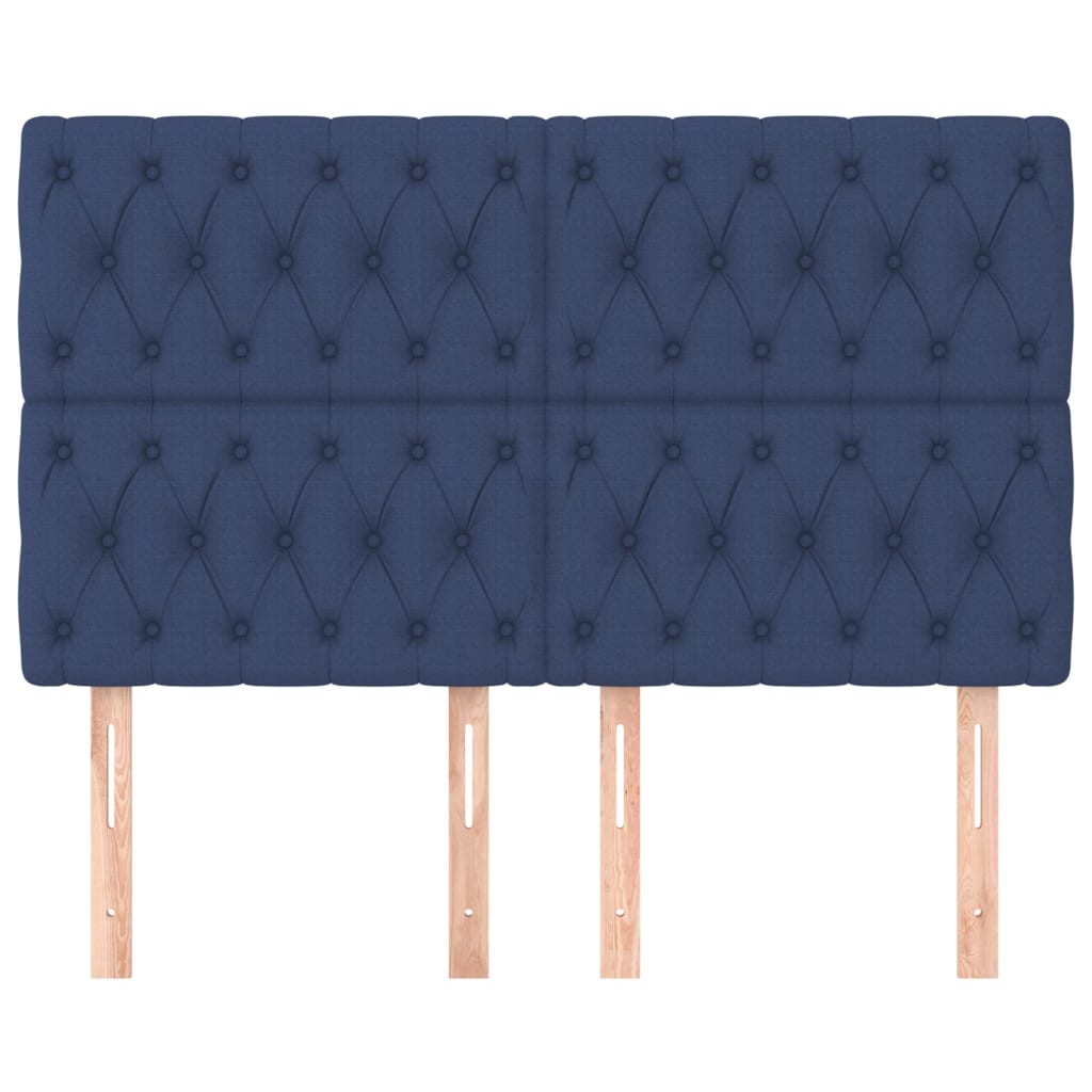 Kopfteil Blau 160 x 7 x 118/128 cm Stoff