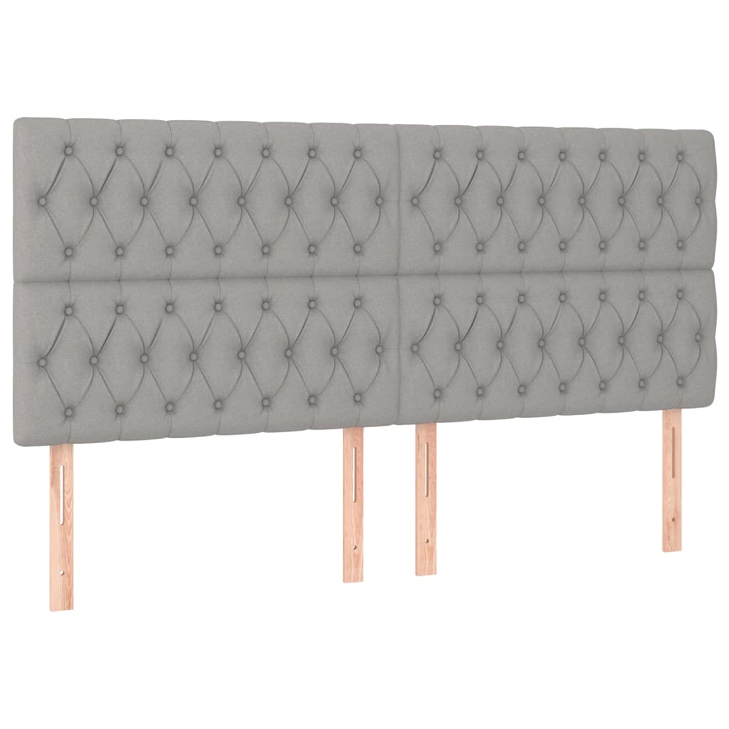 Kopfteil Hellgrau 180x7x118/128 cm Stoff