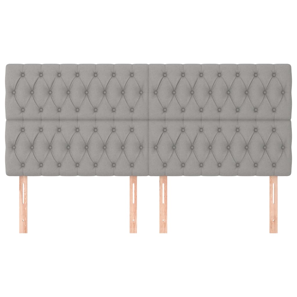 Kopfteil Hellgrau 180x7x118/128 cm Stoff