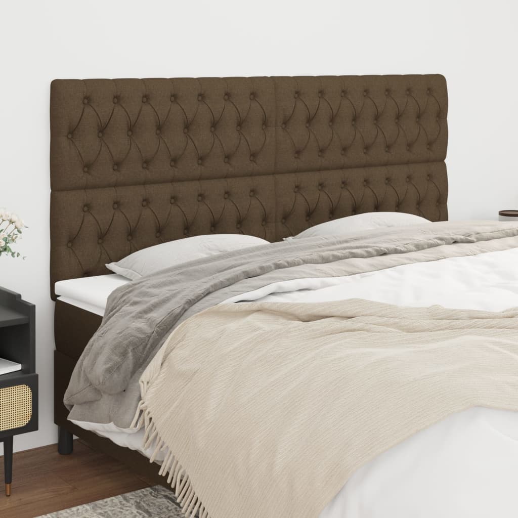 Kopfteil Dunkelbraun 180 x 7 x 118/128 cm Stoff