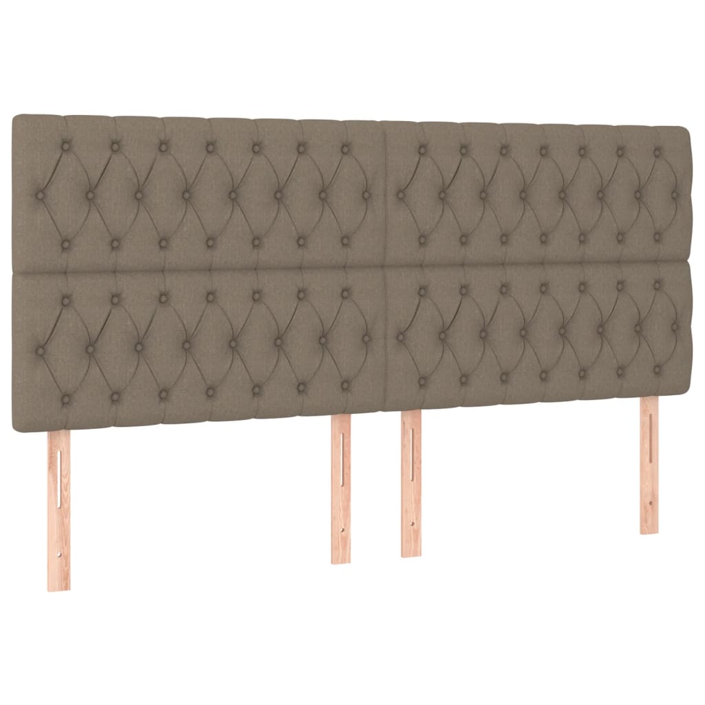 Kopfteil Taupe 180x7x118/128 cm Stoff