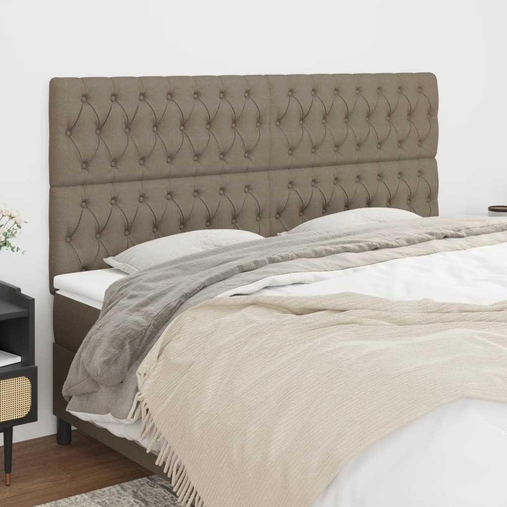 Kopfteil Taupe 180x7x118/128 cm Stoff