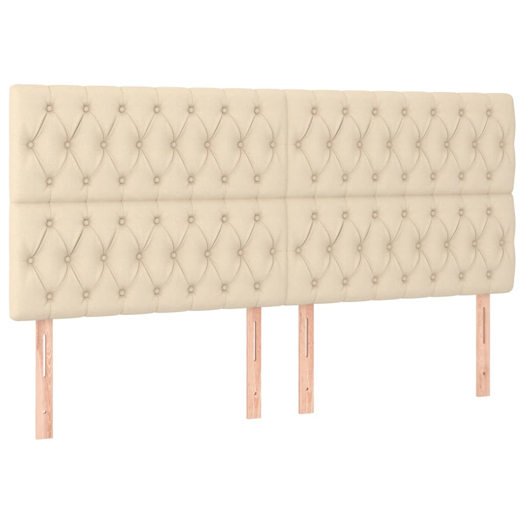 Kopfteil Creme 180x7x118/128 cm Stoff
