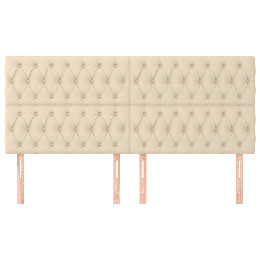 Kopfteil Creme 180x7x118/128 cm Stoff