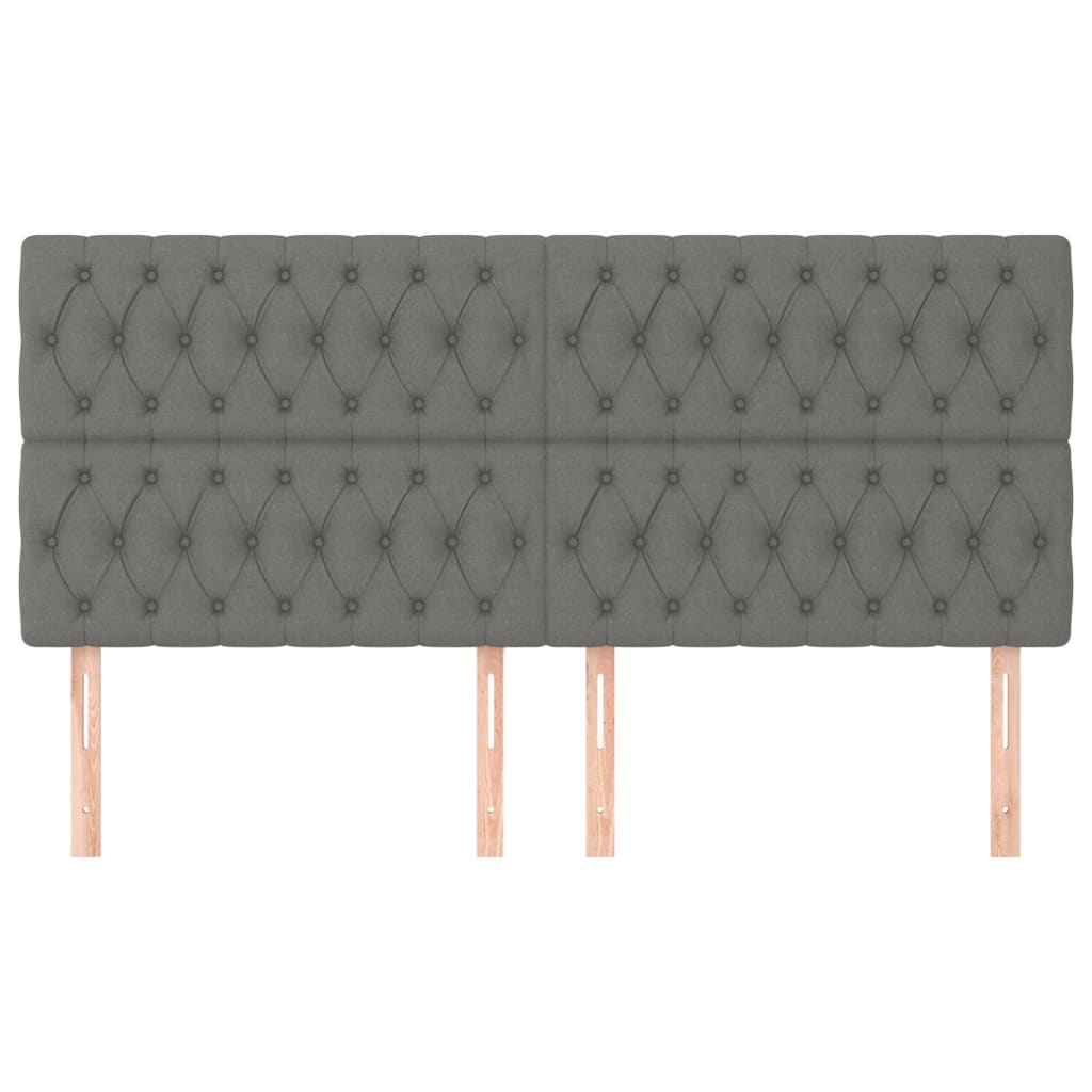 Kopfteil Dunkelgrau 200 x 7 x 118/128 cm Stoff