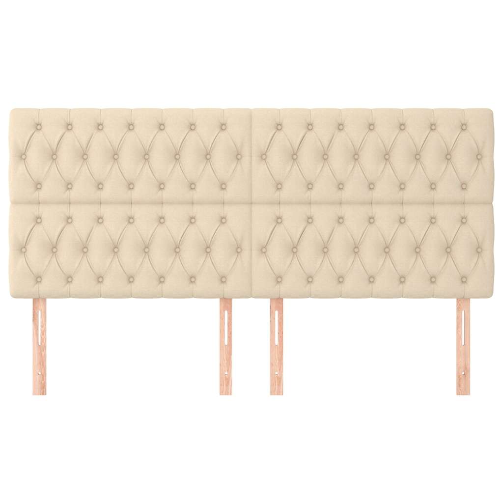 Kopfteil Creme 200 x 7 x 118/128 cm Stoff