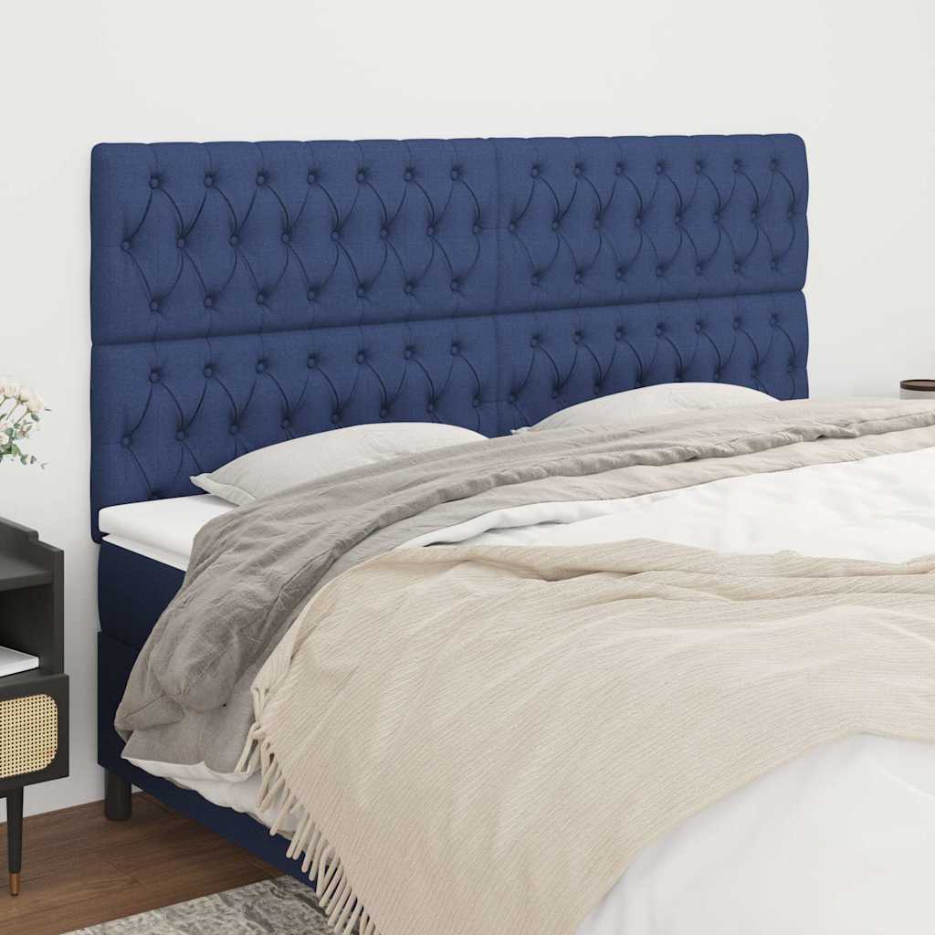 Kopfteil Blau 200 x 7 x 118/128 cm Stoff