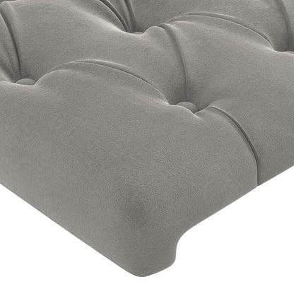 Kopfteil Hellgrau 80x7x118/128 cm Samt
