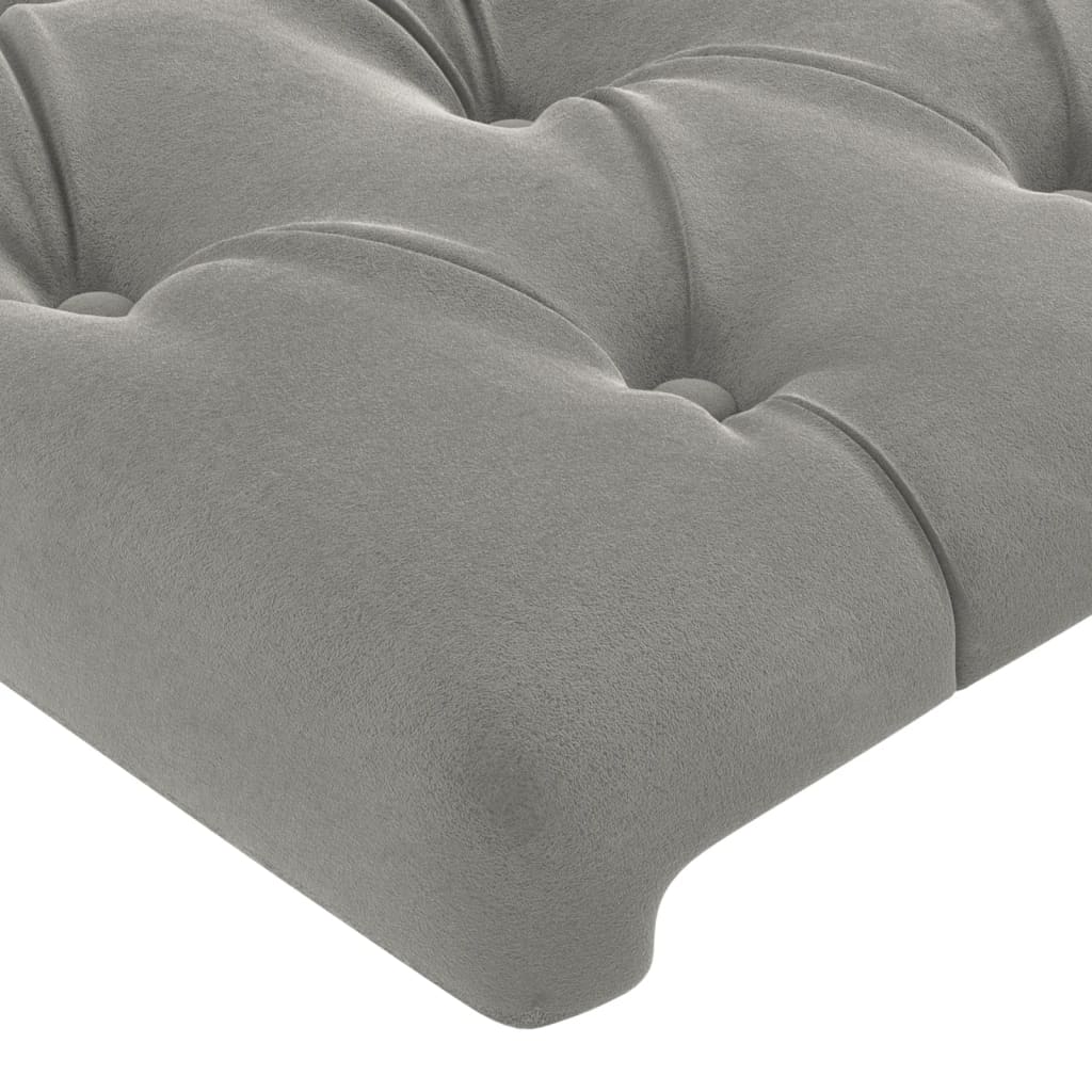Kopfteil Hellgrau 80x7x118/128 cm Samt