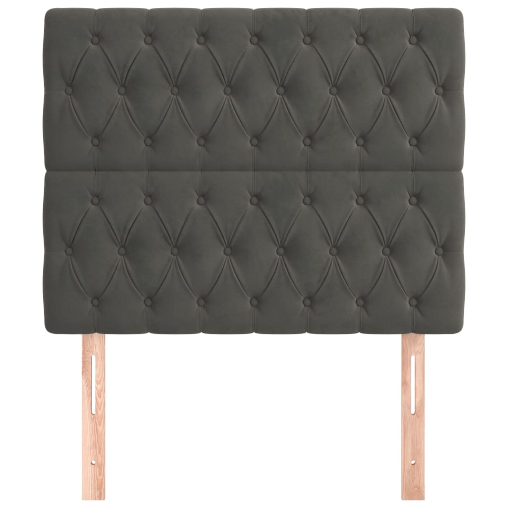 Kopfteil Dunkelgrau 90 x 7 x 118/128 cm Samt