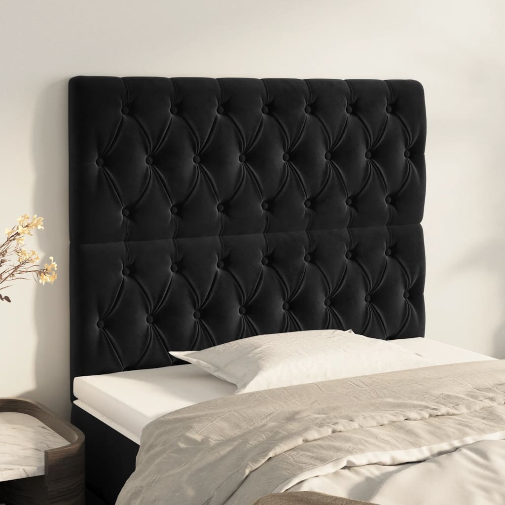 Kopfteil Schwarz 90x7x118/128 cm Samt