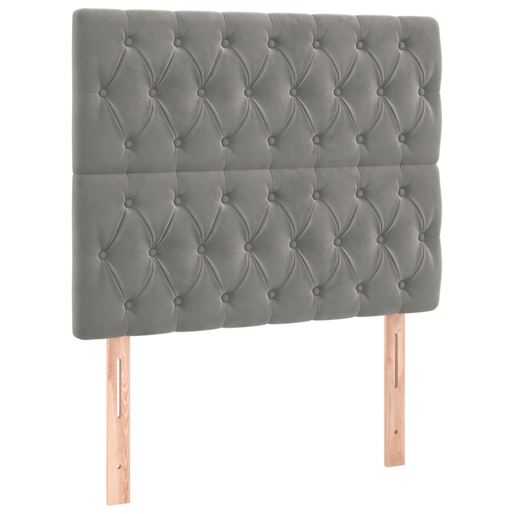 Kopfteil Hellgrau 100x7x118/128 cm Samt