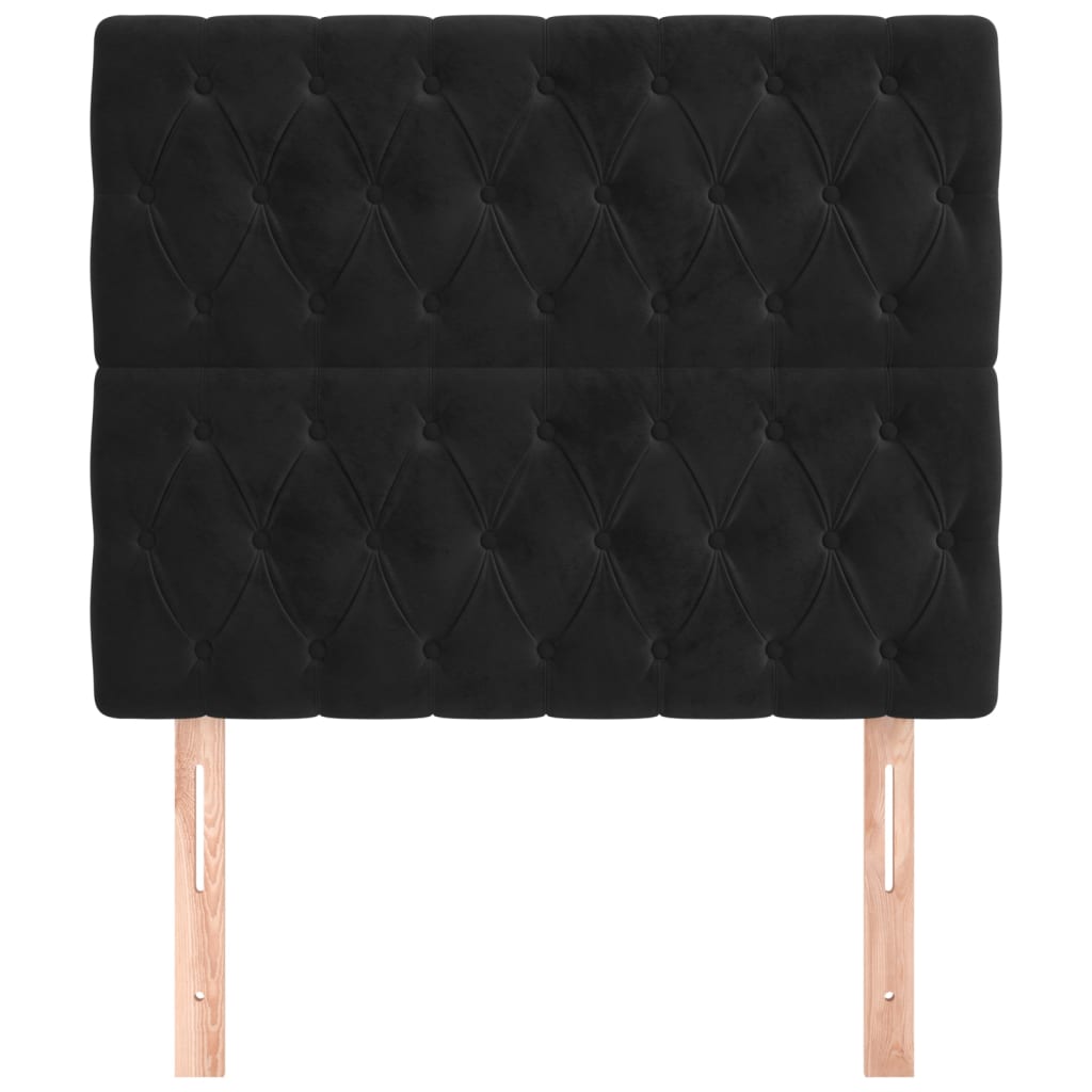 Kopfteil Schwarz 100 x 7 x 118/128 cm Samt