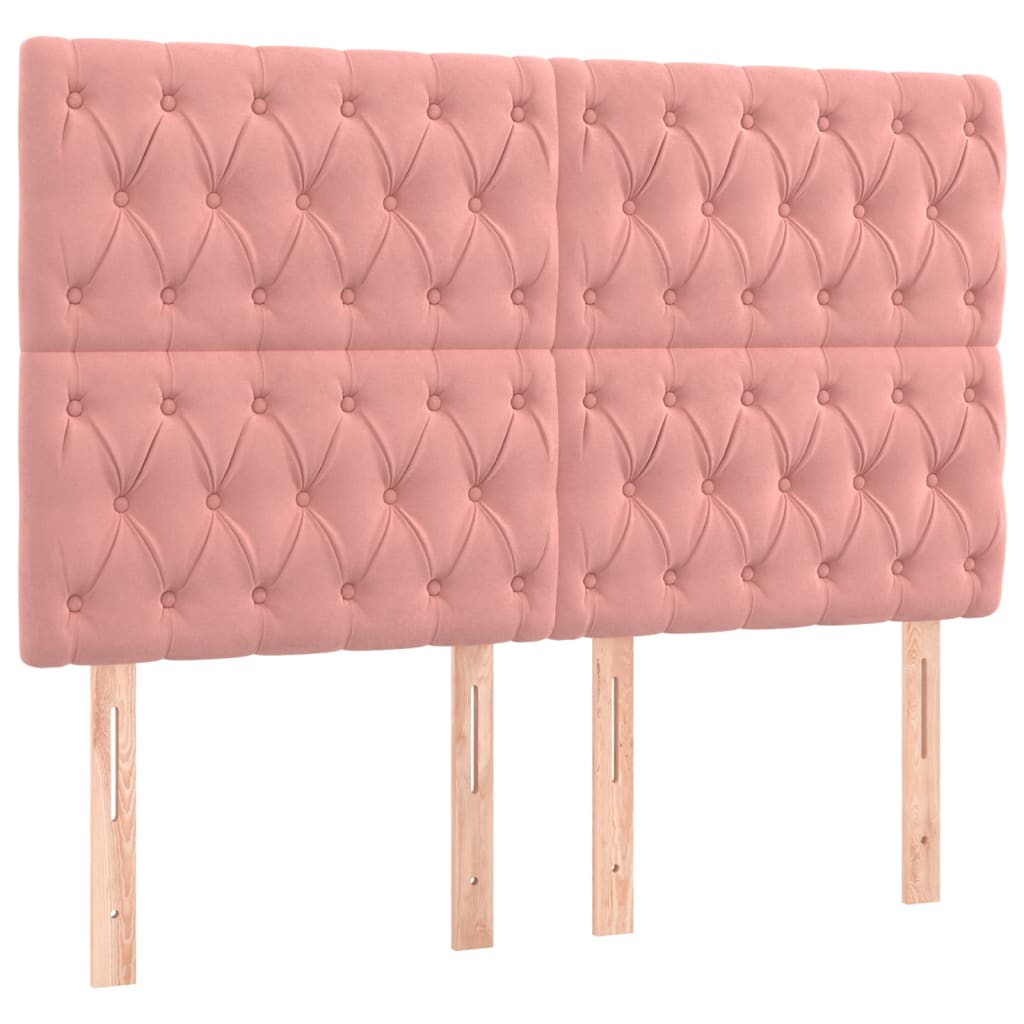 Kopfteil Rosa 144x7x118/128 cm Samt