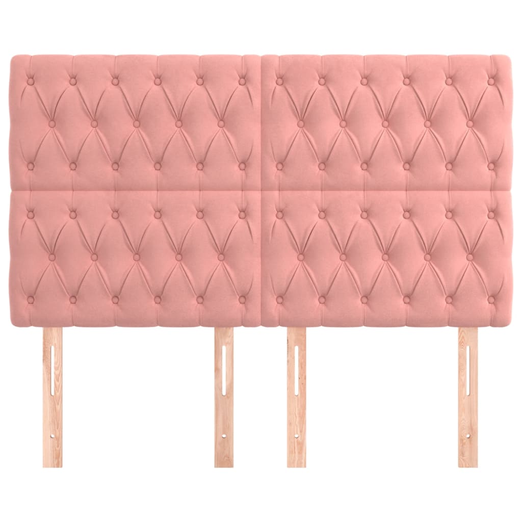 Kopfteil Rosa 144x7x118/128 cm Samt
