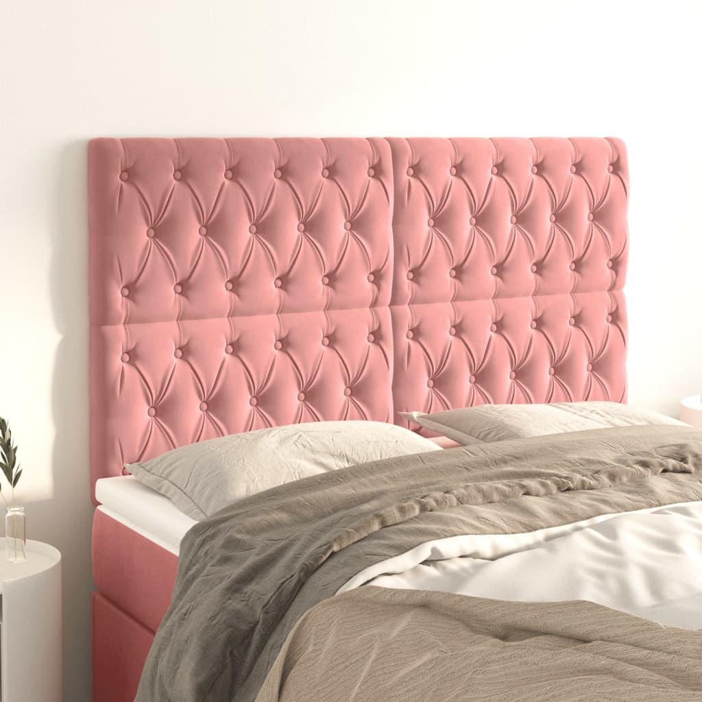 Kopfteil Rosa 144x7x118/128 cm Samt