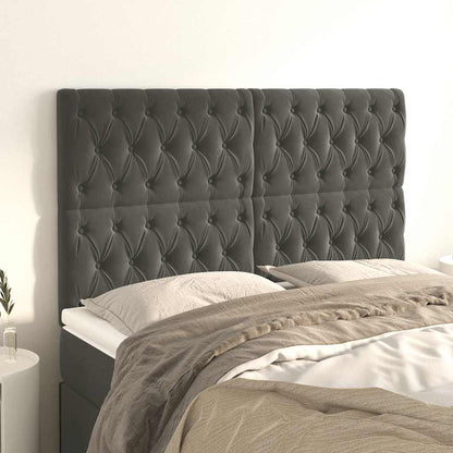 Kopfteil Dunkelgrau 160 x 7 x 118/128 cm Samt