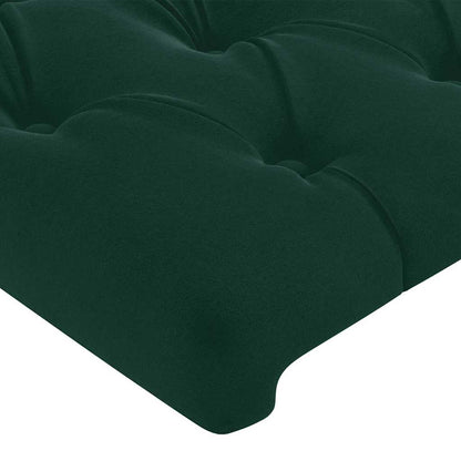 Kopfteil Dunkelgrün 160 x 7 x 118/128 cm Samt