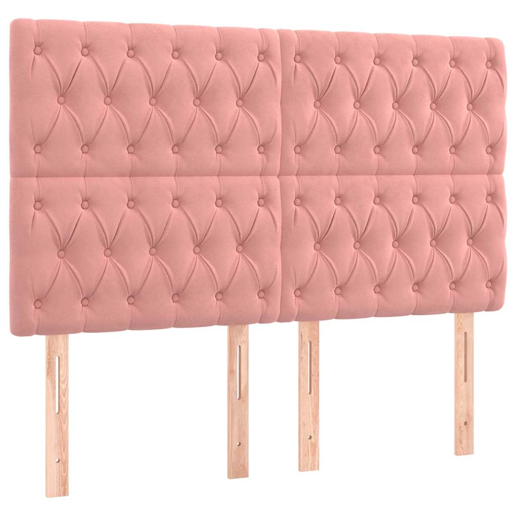 Kopfteil Rosa 160 x 7 x 118/128 cm Samt