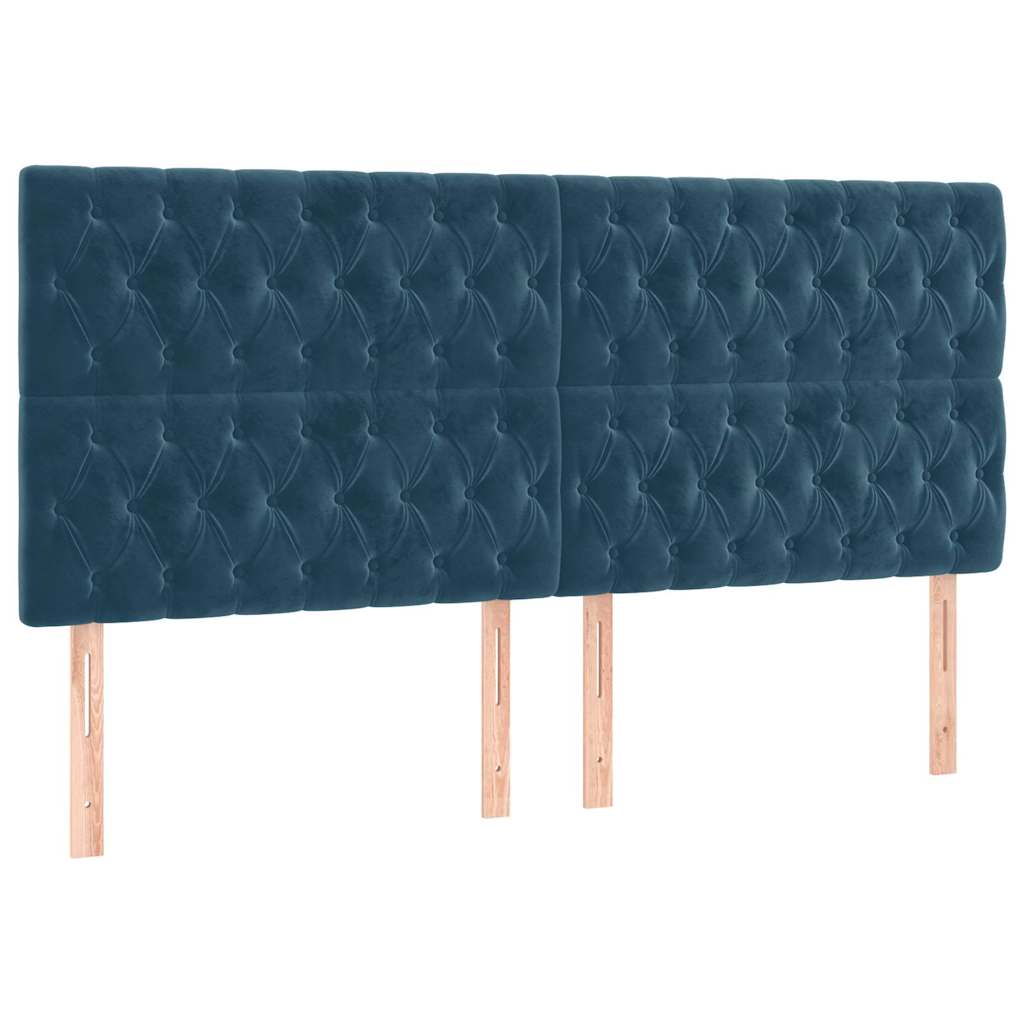 Kopfteil Dunkelblau 180x7x118/128 cm Samt