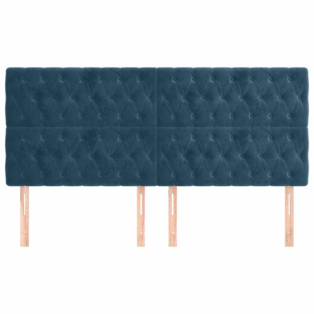 Kopfteil Dunkelblau 180x7x118/128 cm Samt
