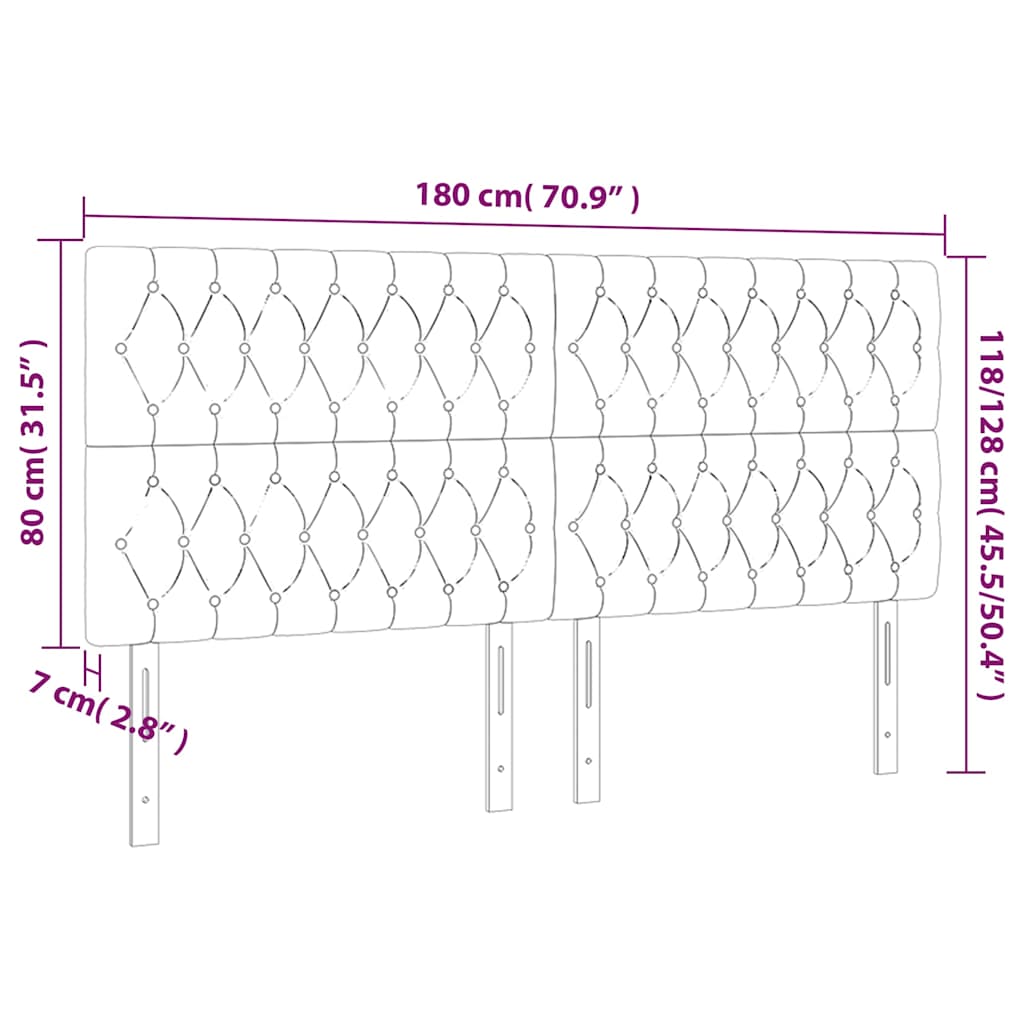 Kopfteil Dunkelblau 180x7x118/128 cm Samt