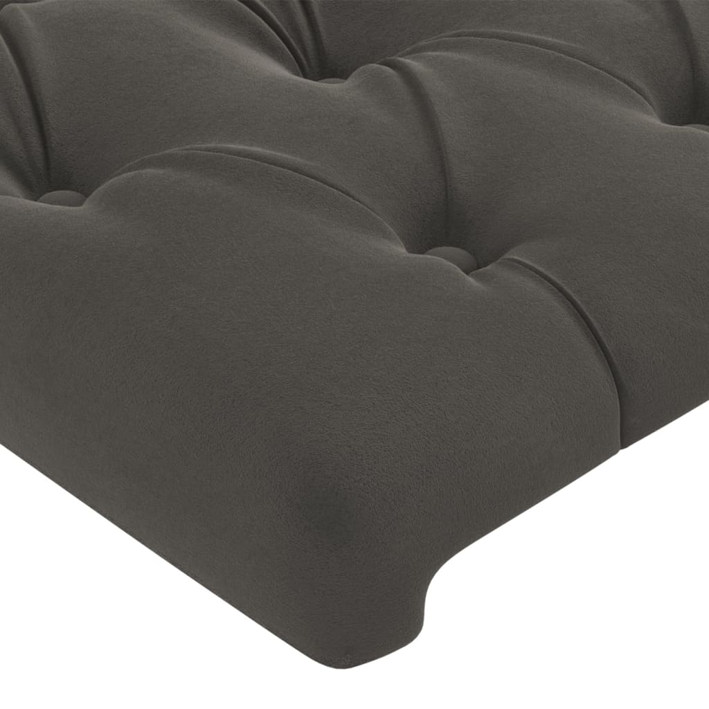 Kopfteil Dunkelgrau 200 x 7 x 118/128 cm Samt