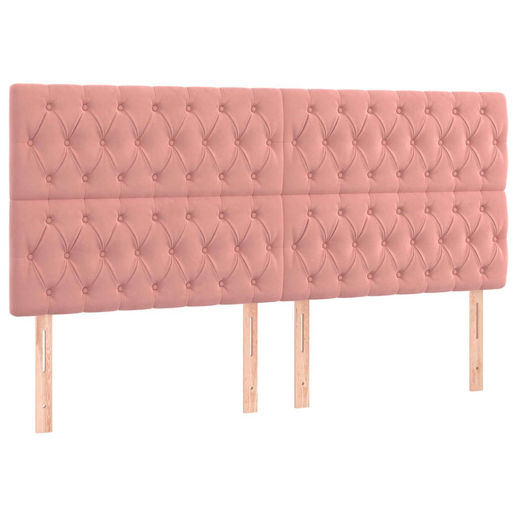 Kopfteil Rosa 200 x 7 x 118/128 cm Samt