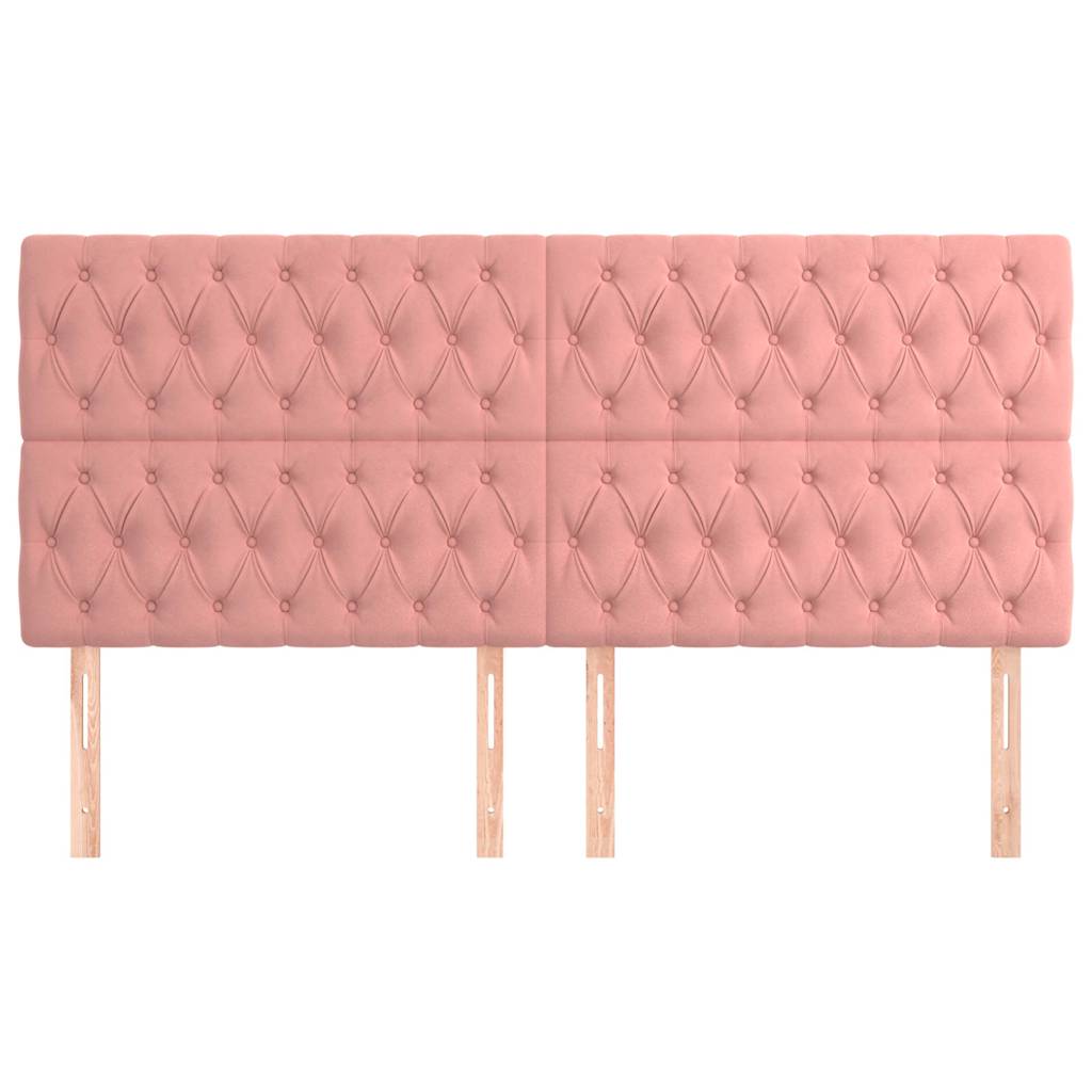 Kopfteil Rosa 200 x 7 x 118/128 cm Samt
