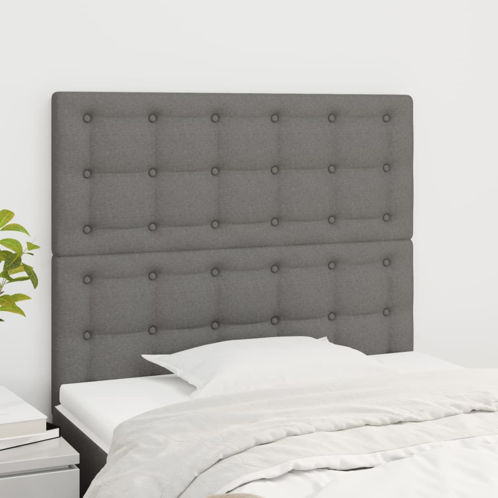 Kopfteil Dunkelgrau 80 x 5 x 118/128 cm Stoff
