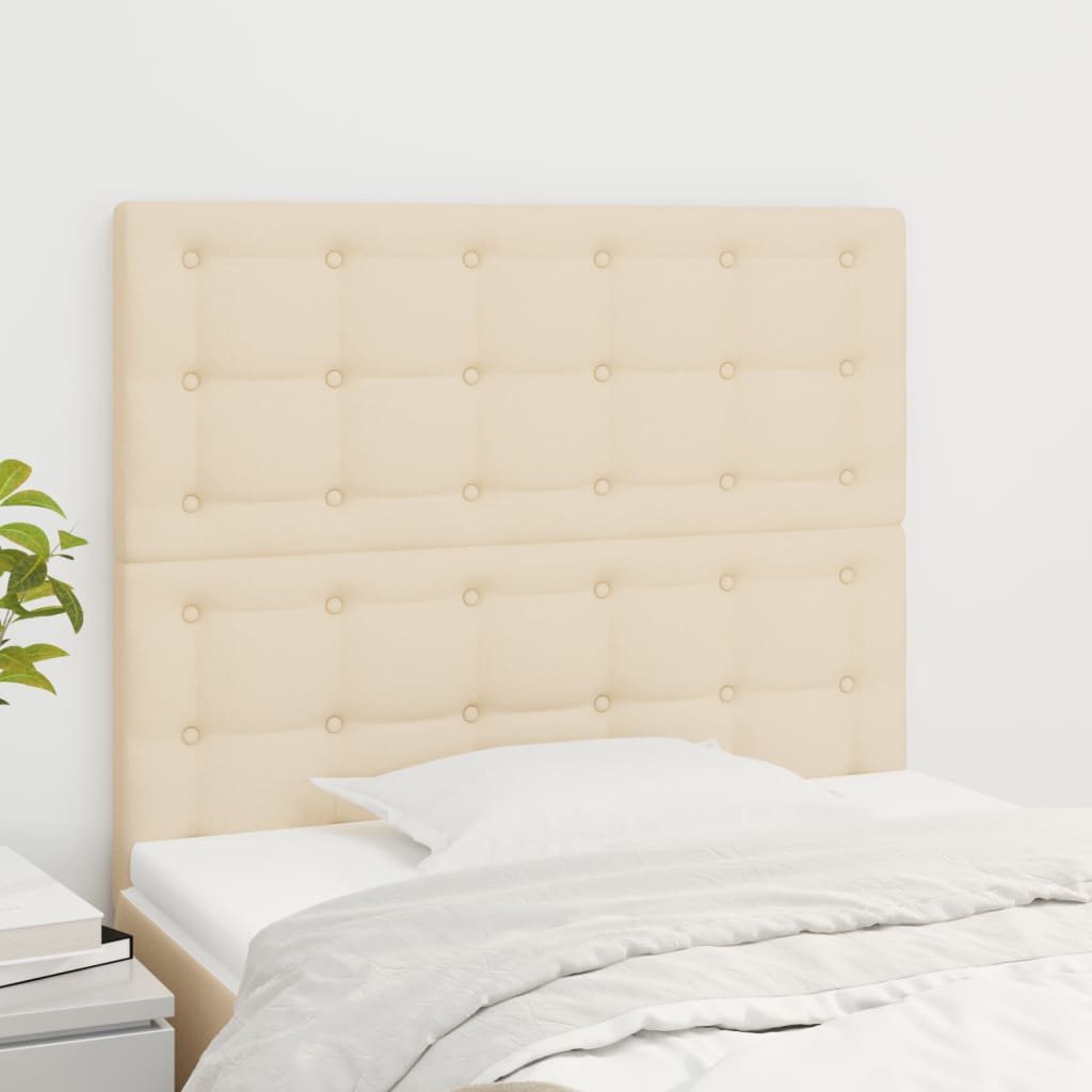 Kopfteil Creme 90x5x118/128 cm Stoff