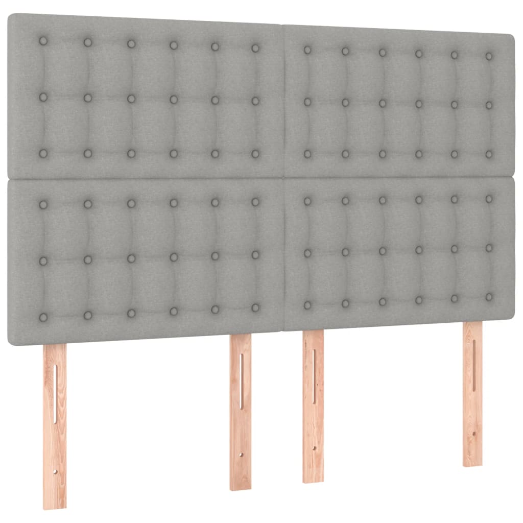Kopfteil Hellgrau 144x5x118/128 cm Stoff
