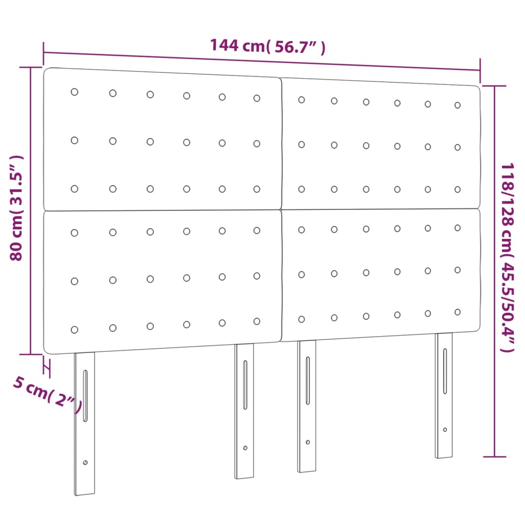Kopfteil Hellgrau 144x5x118/128 cm Stoff