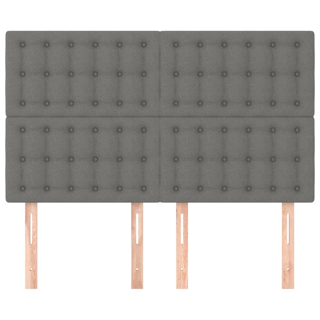 Kopfteil Dunkelgrau 144 x 5 x 118/128 cm Stoff