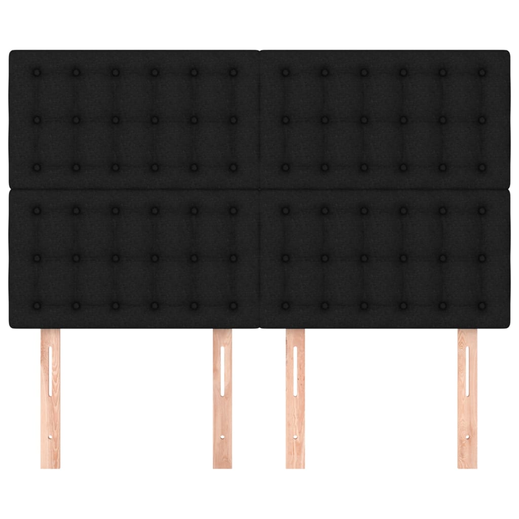Kopfteil Schwarz 144x5x118/128 cm Stoff
