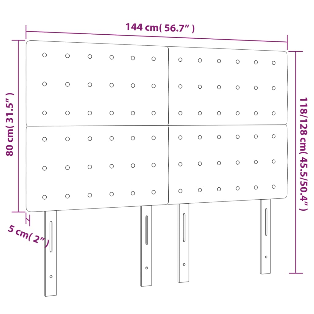 Kopfteil Dunkelbraun 144x5x118/128 cm Stoff