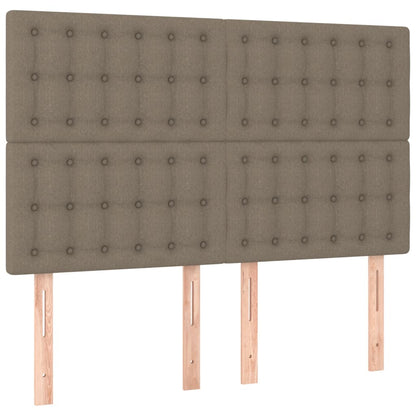 Kopfteil Taupe 144x5x118/128 cm Stoff