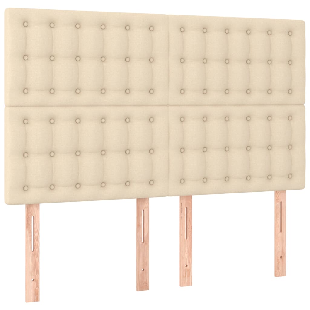 Kopfteil Creme 144x5x118/128 cm Stoff