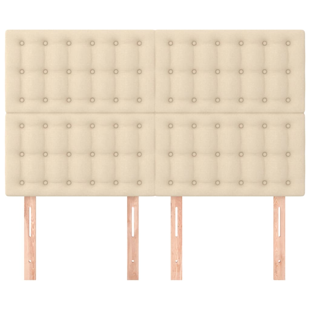 Kopfteil Creme 144x5x118/128 cm Stoff