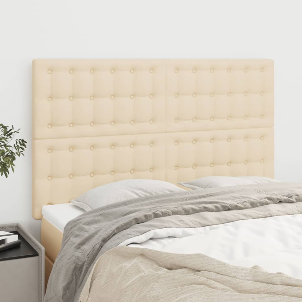 Kopfteil Creme 144x5x118/128 cm Stoff