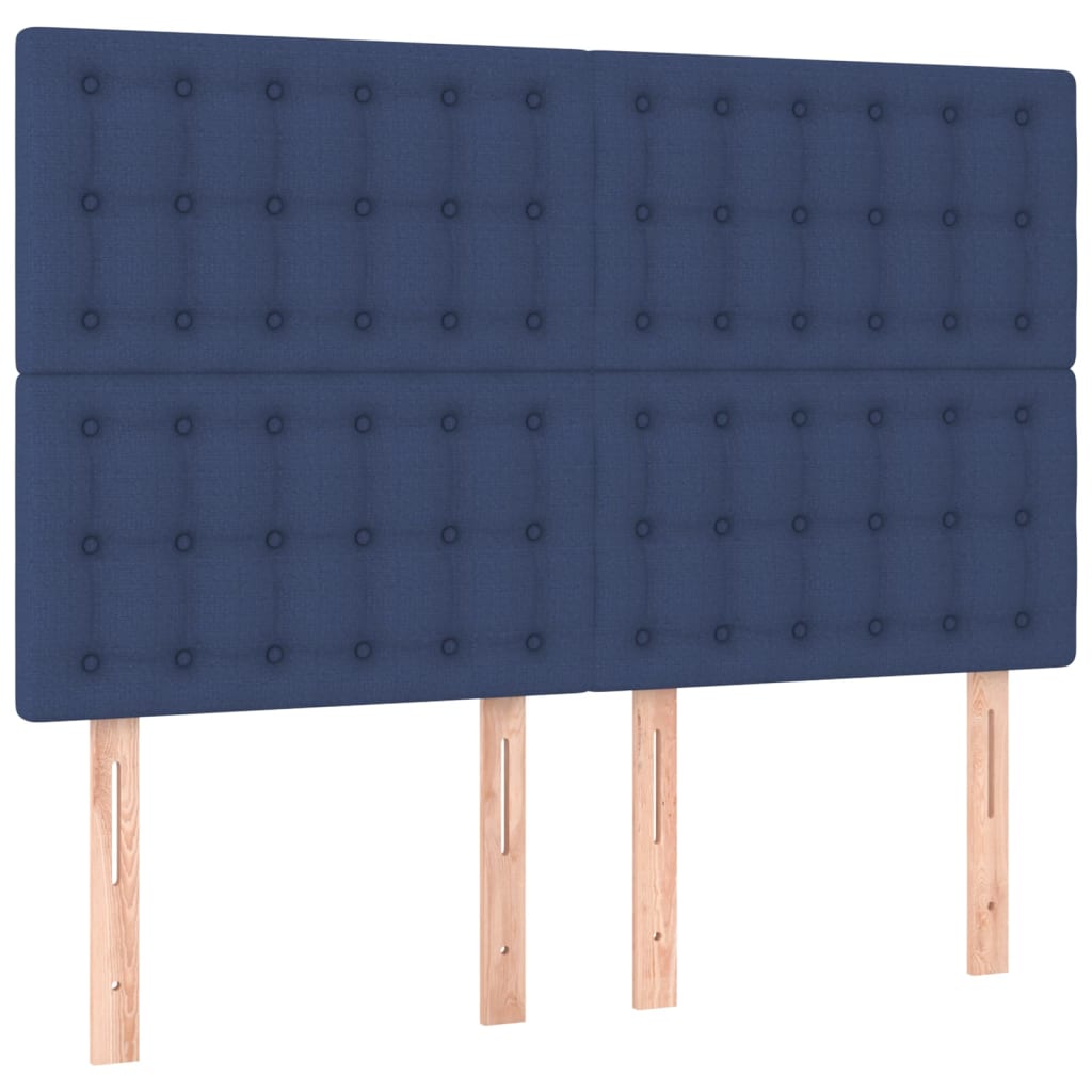 Kopfteil Blau 144x5x118/128 cm Stoff