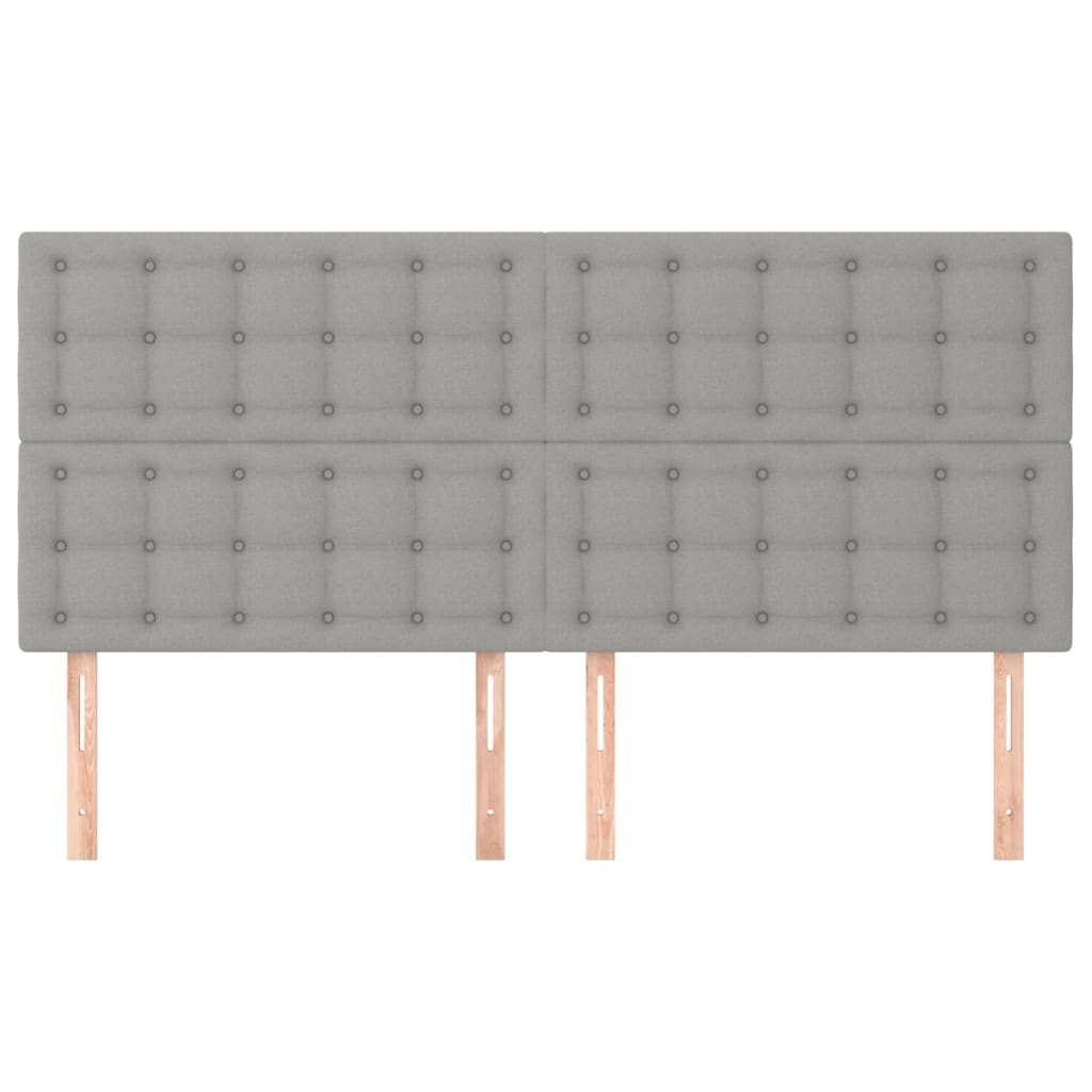 Kopfteil Hellgrau 160 x 5 x 118/128 cm Stoff