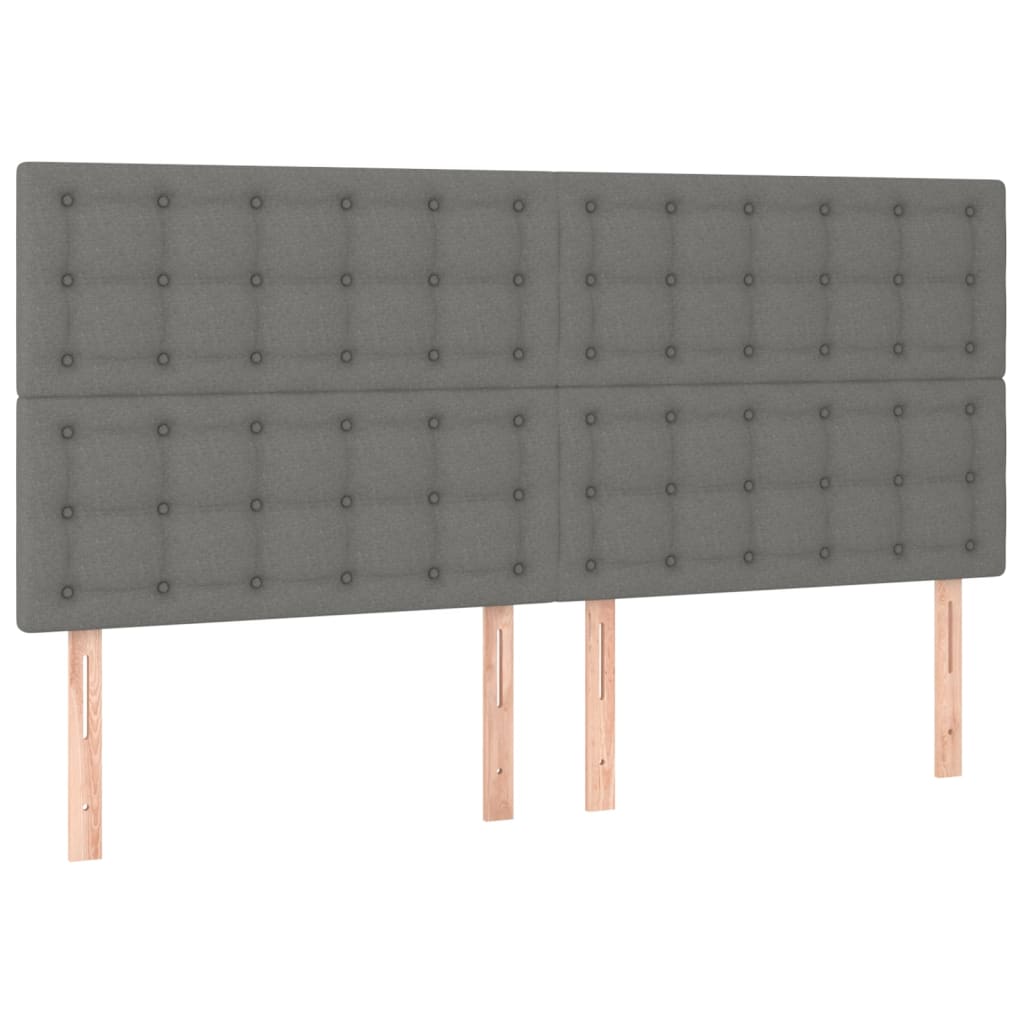 Kopfteil Dunkelgrau 160 x 5 x 118/128 cm Stoff