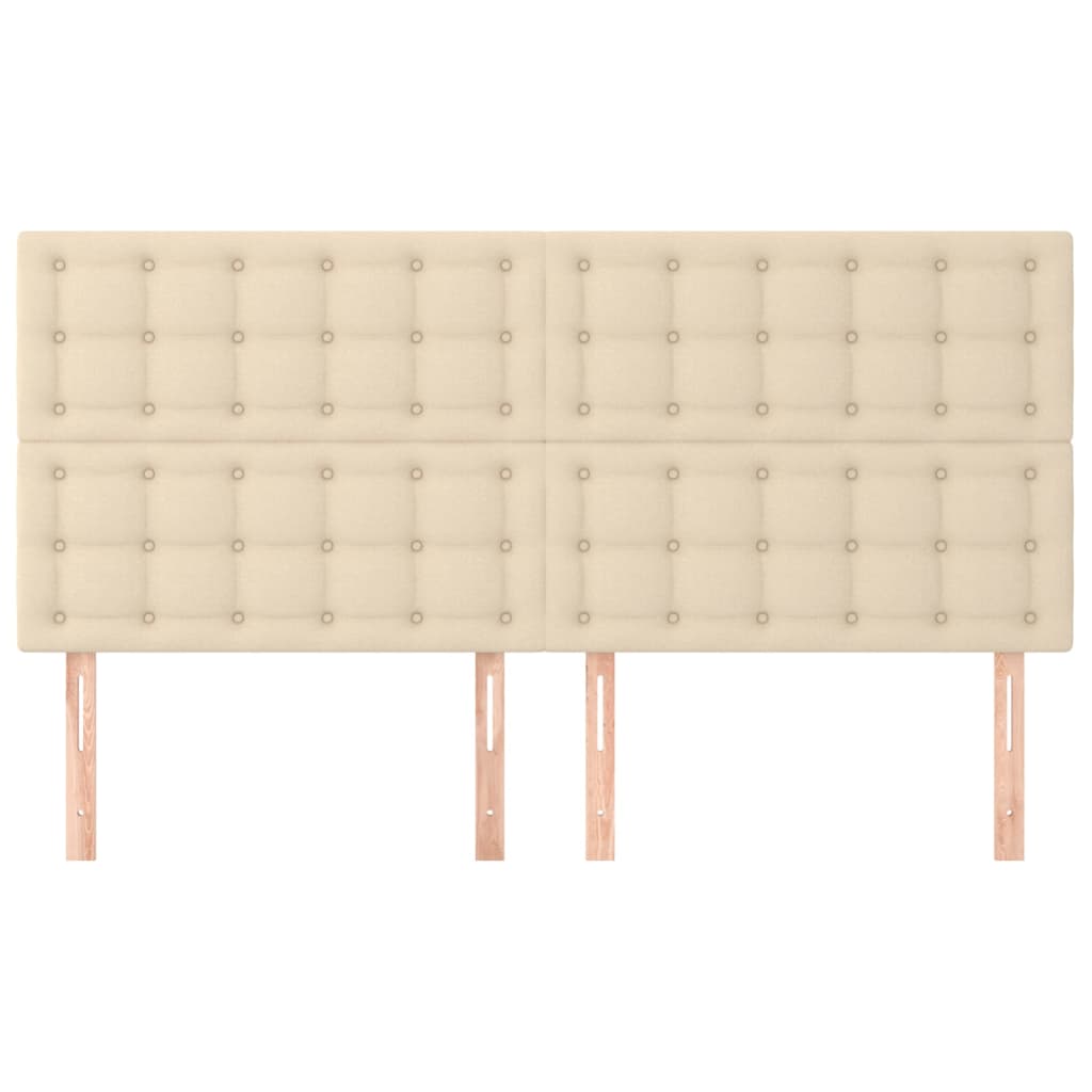 Kopfteil Creme 160x5x118/128 cm Stoff