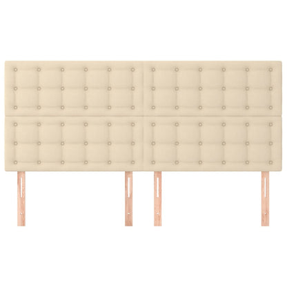 Kopfteil Creme 160x5x118/128 cm Stoff