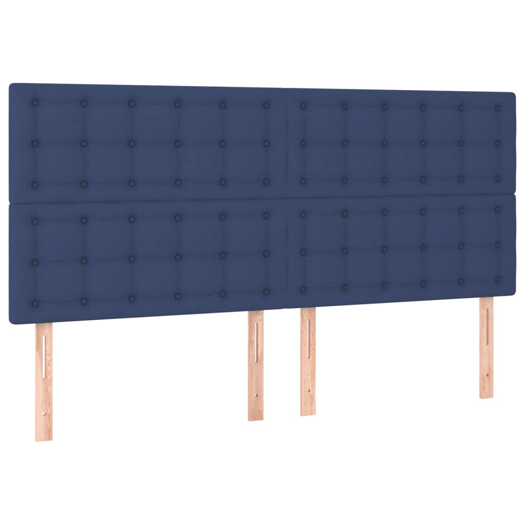 Kopfteil Blau 160x5x118/128 cm Stoff