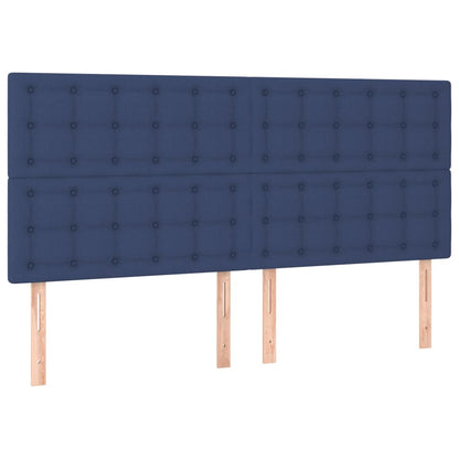 Kopfteil Blau 160x5x118/128 cm Stoff