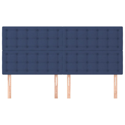 Kopfteil Blau 160x5x118/128 cm Stoff